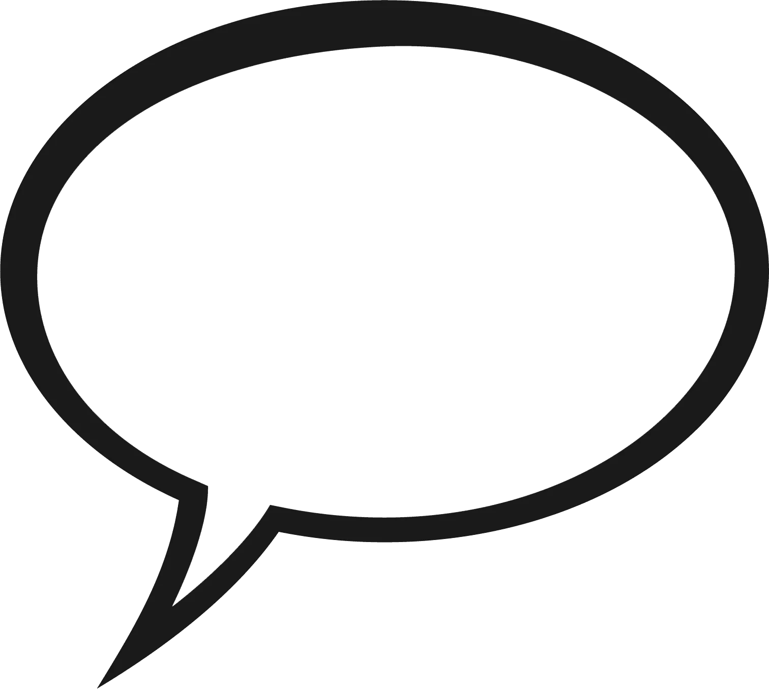 Minimalist Speech Bubble Clipart with Clean Graphic Design Outline