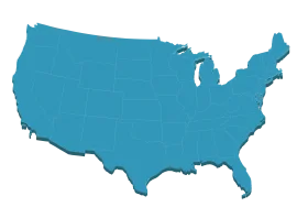 Minimalist United States Geographic Outline Clipart in Soothing Blue Tone