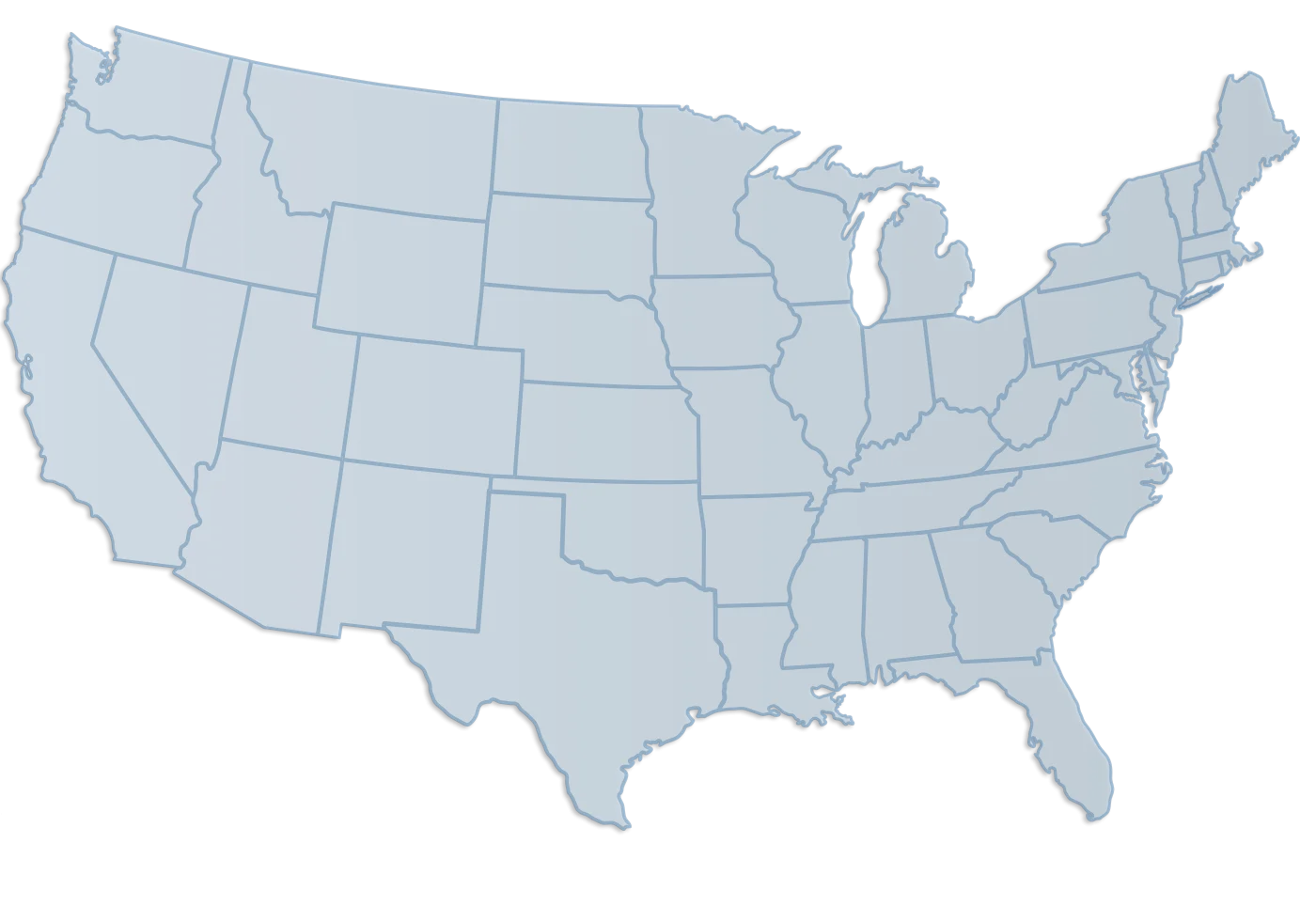Minimalist United States Map Clipart - Soft Gray Geographical Outline Design