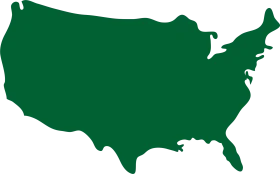 Minimalist United States Map Silhouette Clipart - Clean Green Cartographic Design