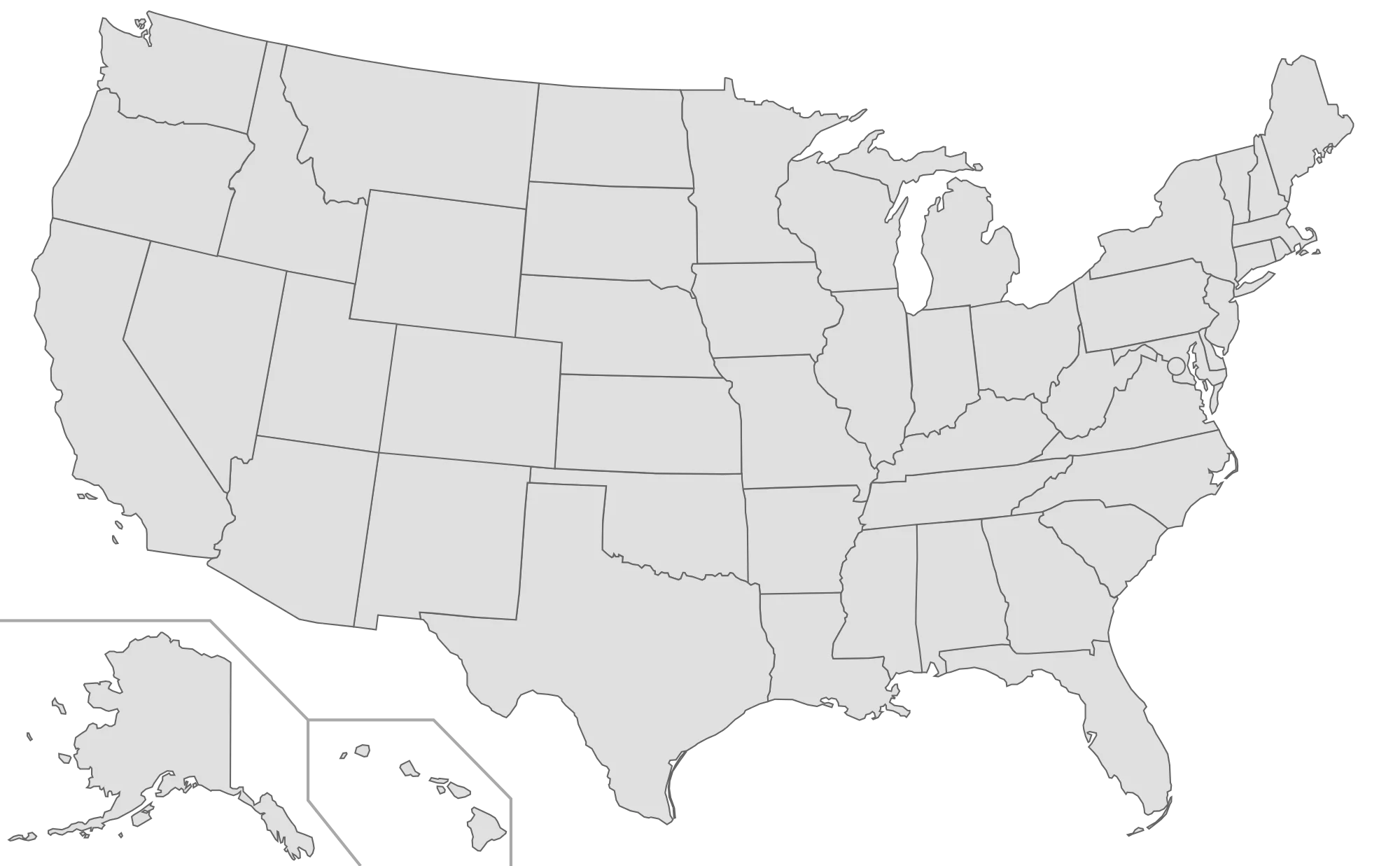 Minimalist United States Outline Clipart: Clean Monochromatic Geographic Representation