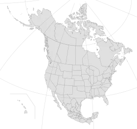 North American Continent Monochrome Political Boundaries Clipart Map Illustration