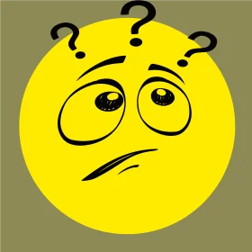 Perplexed Yellow Emoji Clipart: Confusion and Questioning Expression