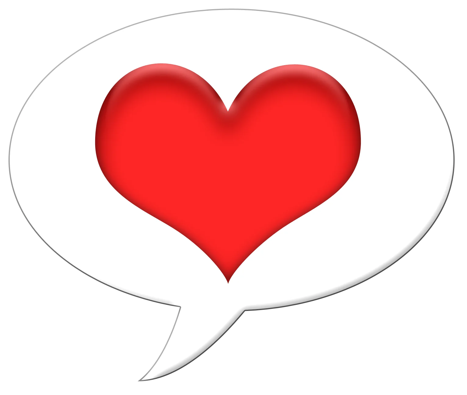 Romantic Red Heart Symbol Inside a Delicate Speech Bubble Clipart Design
