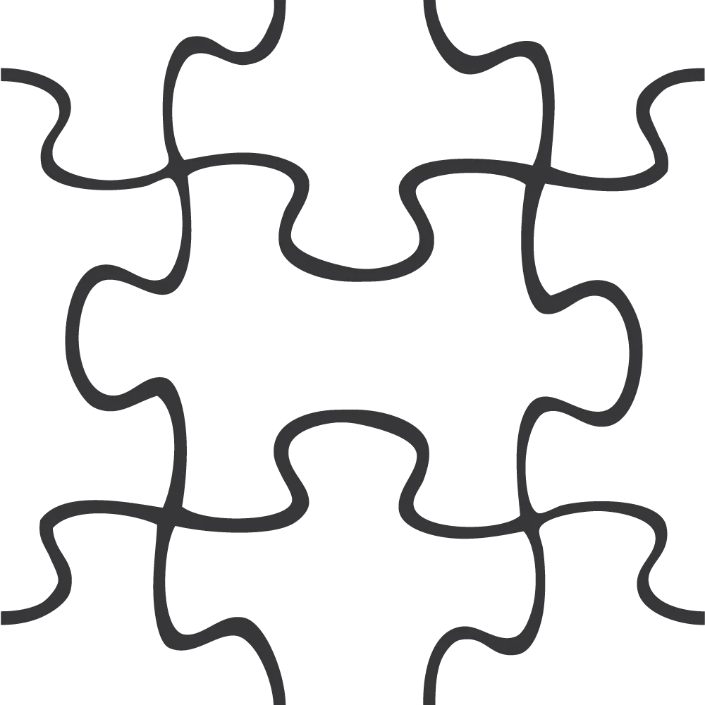 Seamless Black and White Interlocking Puzzle Pieces Clipart Design Pattern