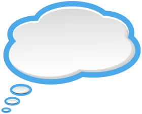 Serene Sky-Blue Thought Bubble Clipart with Soft Gradient Design