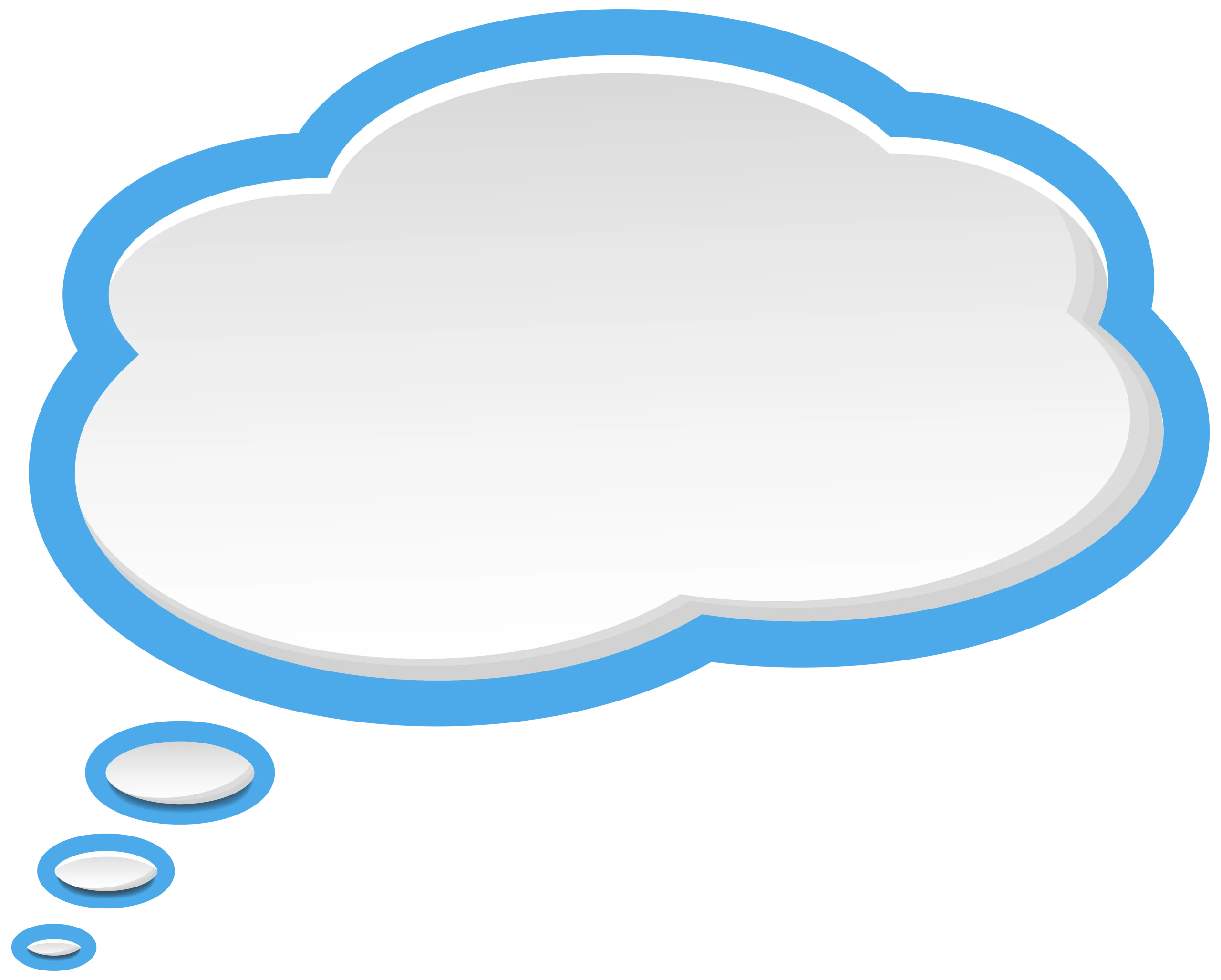 Serene Sky-Blue Thought Bubble Clipart with Soft Gradient Design