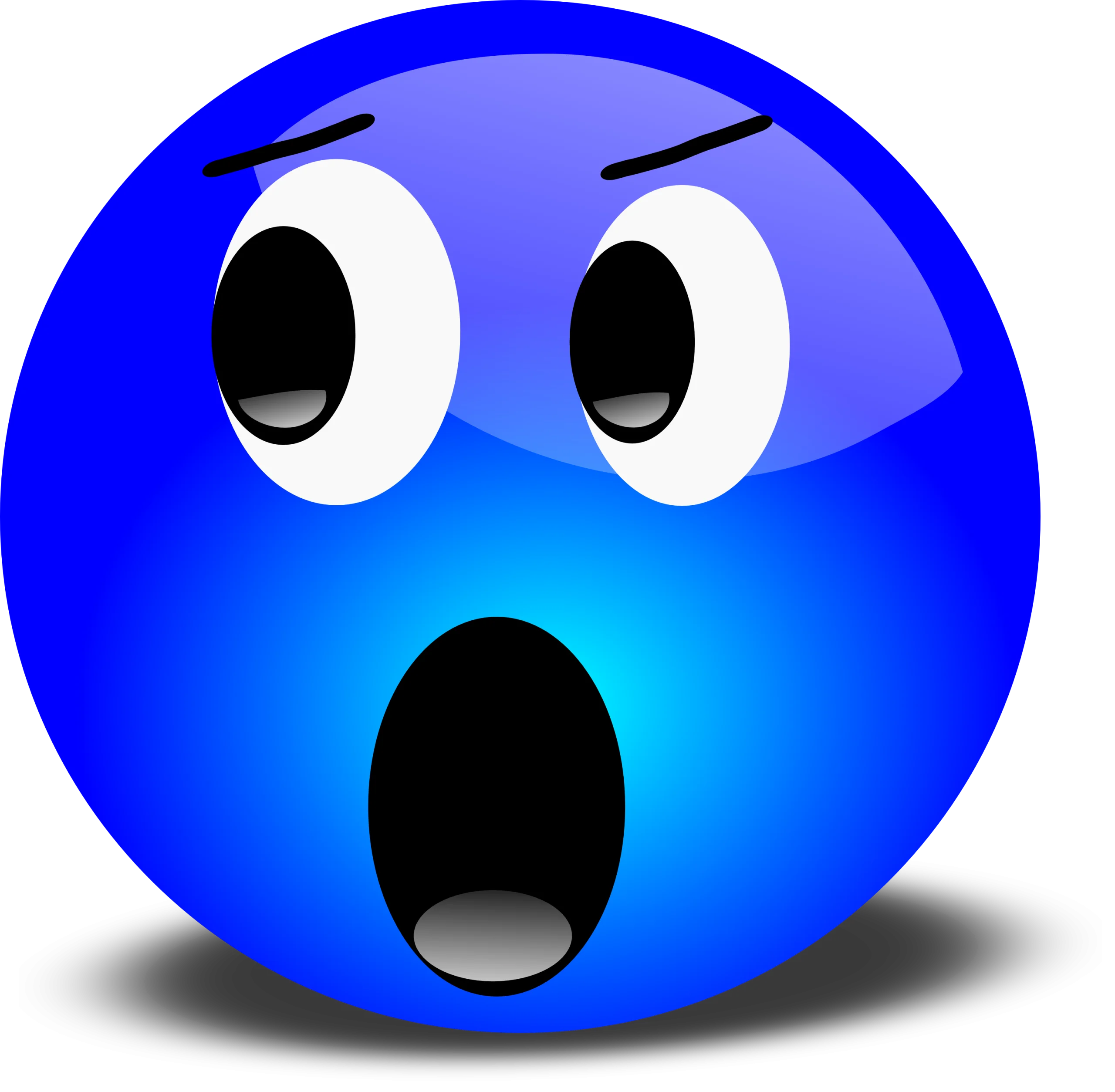 Shocked Blue Emoji Clipart: Expressive Digital Emotion with Wide-Open Mouth