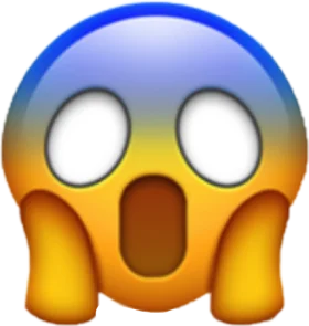 Shocked Emoji Clipart: Dramatic Facial Expression of Intense Surprise