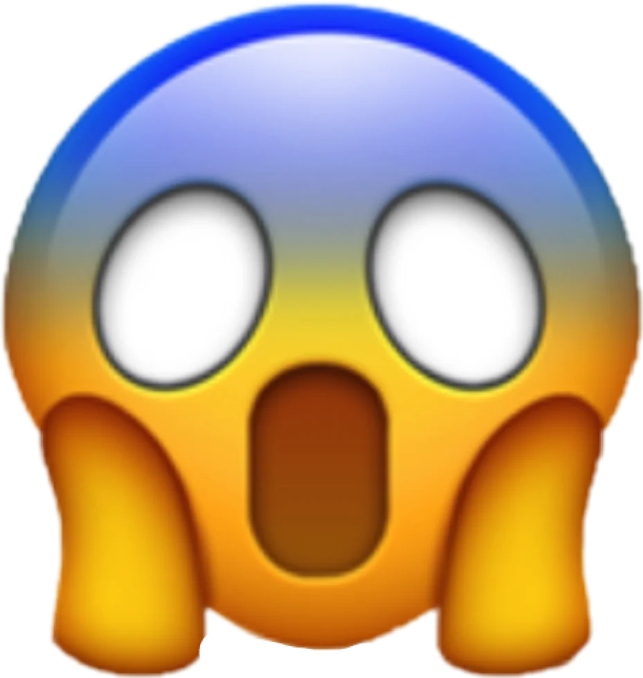 Shocked Emoji Clipart: Dramatic Facial Expression of Intense Surprise