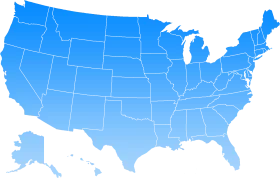 Simplified Blue Gradient United States Map Clipart Illustration