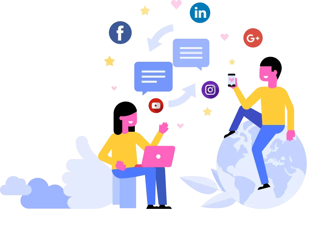 Social Media Connection Platforms Innovative Digital Interaction Clipart Design