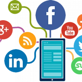 Social Media Network Connections Digital Communication Clipart Illustration