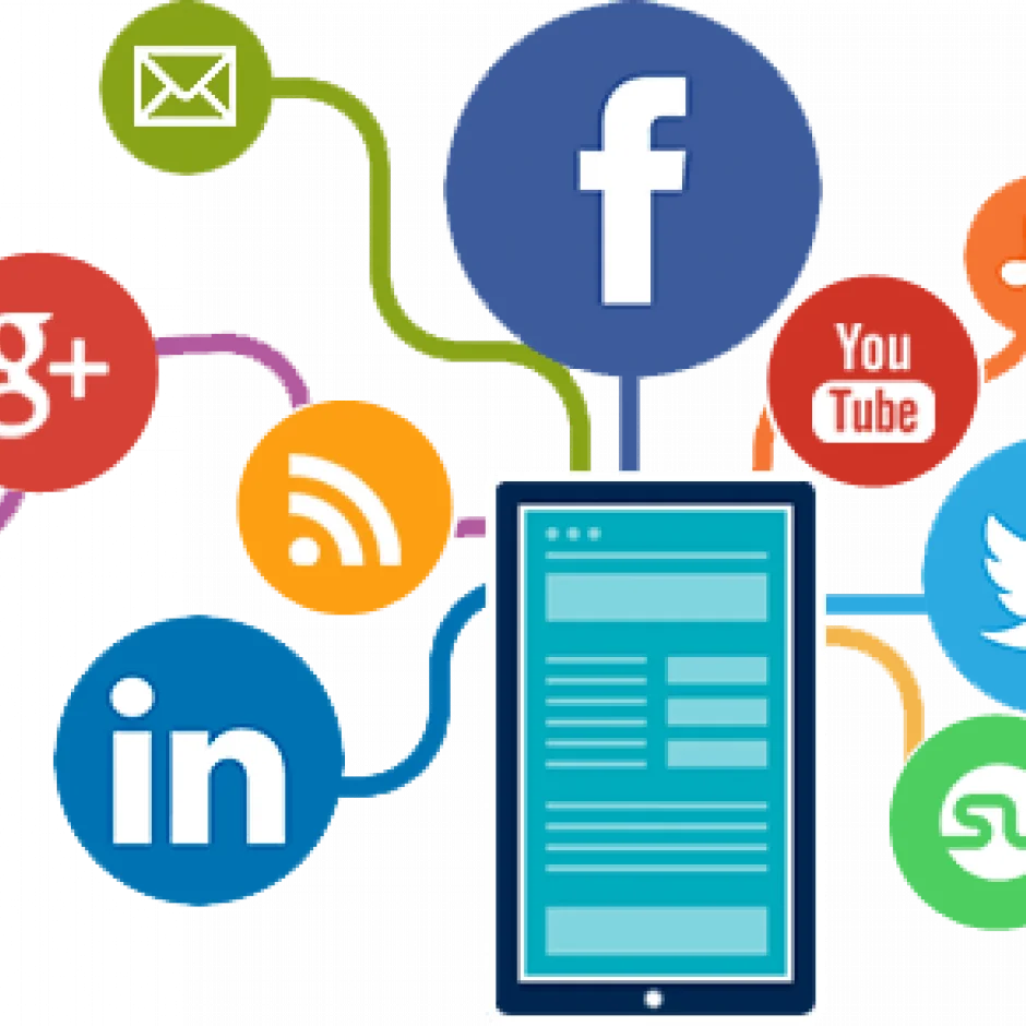 Social Media Network Connections Digital Communication Clipart Illustration