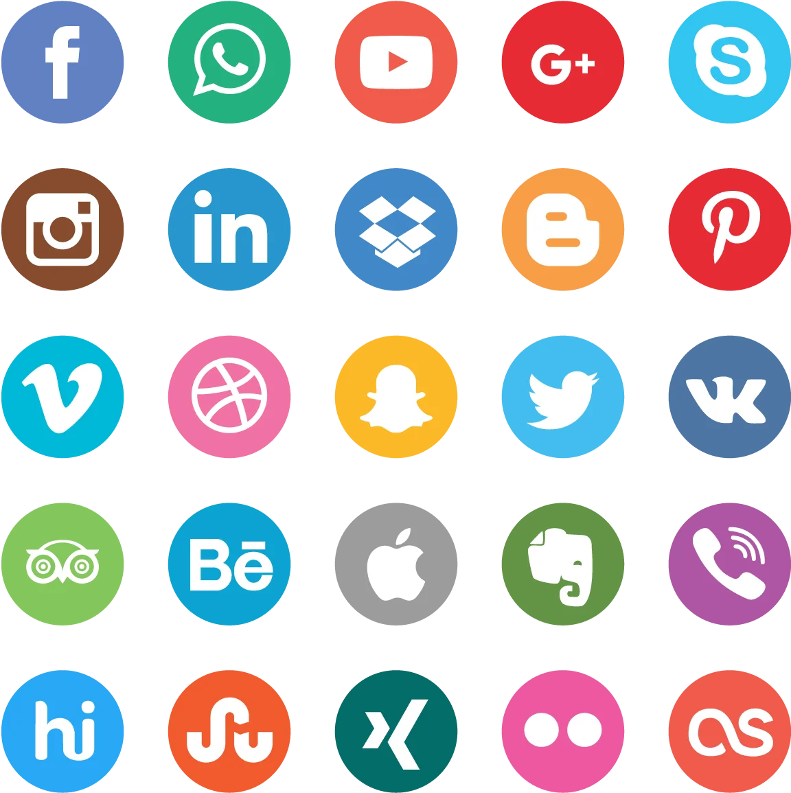 Social Media Platform Icons Clipart Collection - Colorful Digital Network Symbols