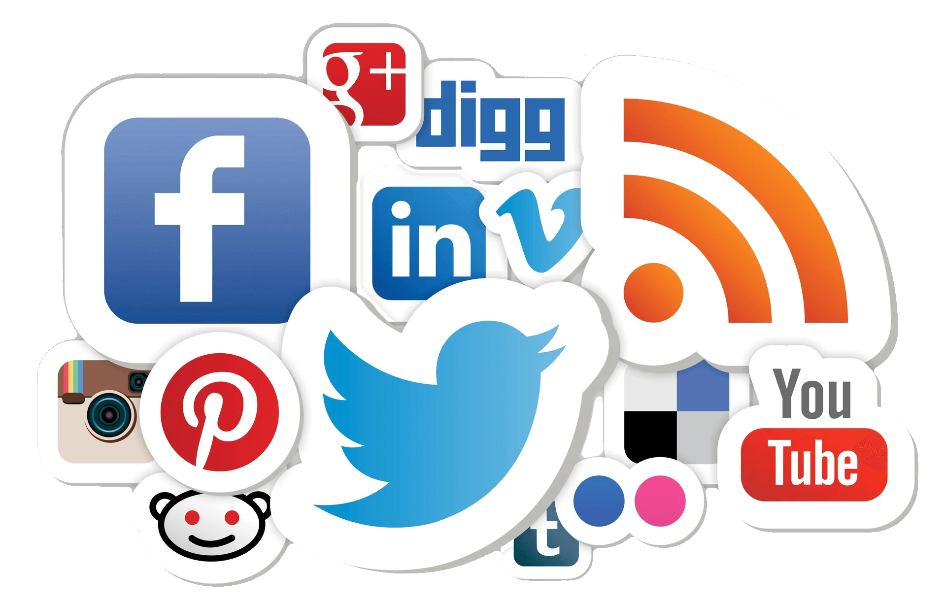 Social Media Platform Icons Clipart Collection: Digital Connectivity Symbols