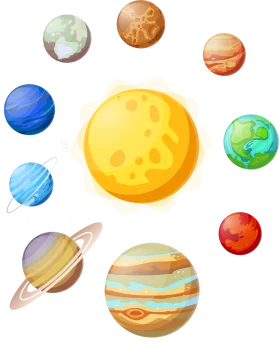 Solar System Celestial Bodies Watercolor Planets Clipart Collection