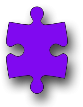 Solitary Purple Puzzle Piece Clipart Symbolizing Connection and Completeness