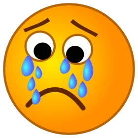 Sorrowful Yellow Emoji Clipart Expressing Deep Emotional Distress