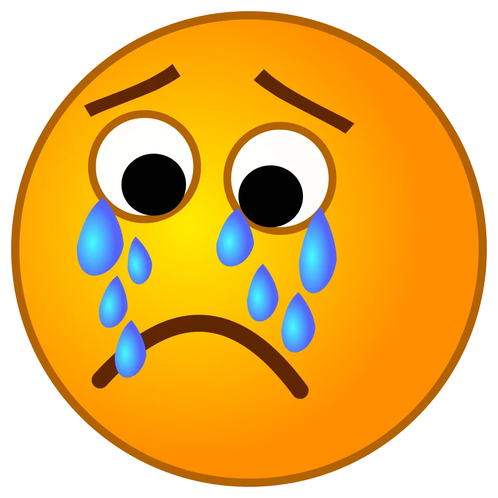 Sorrowful Yellow Emoji Clipart Expressing Deep Emotional Distress