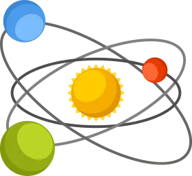 Stylized Solar System Orbital Paths Clipart with Celestial Bodies