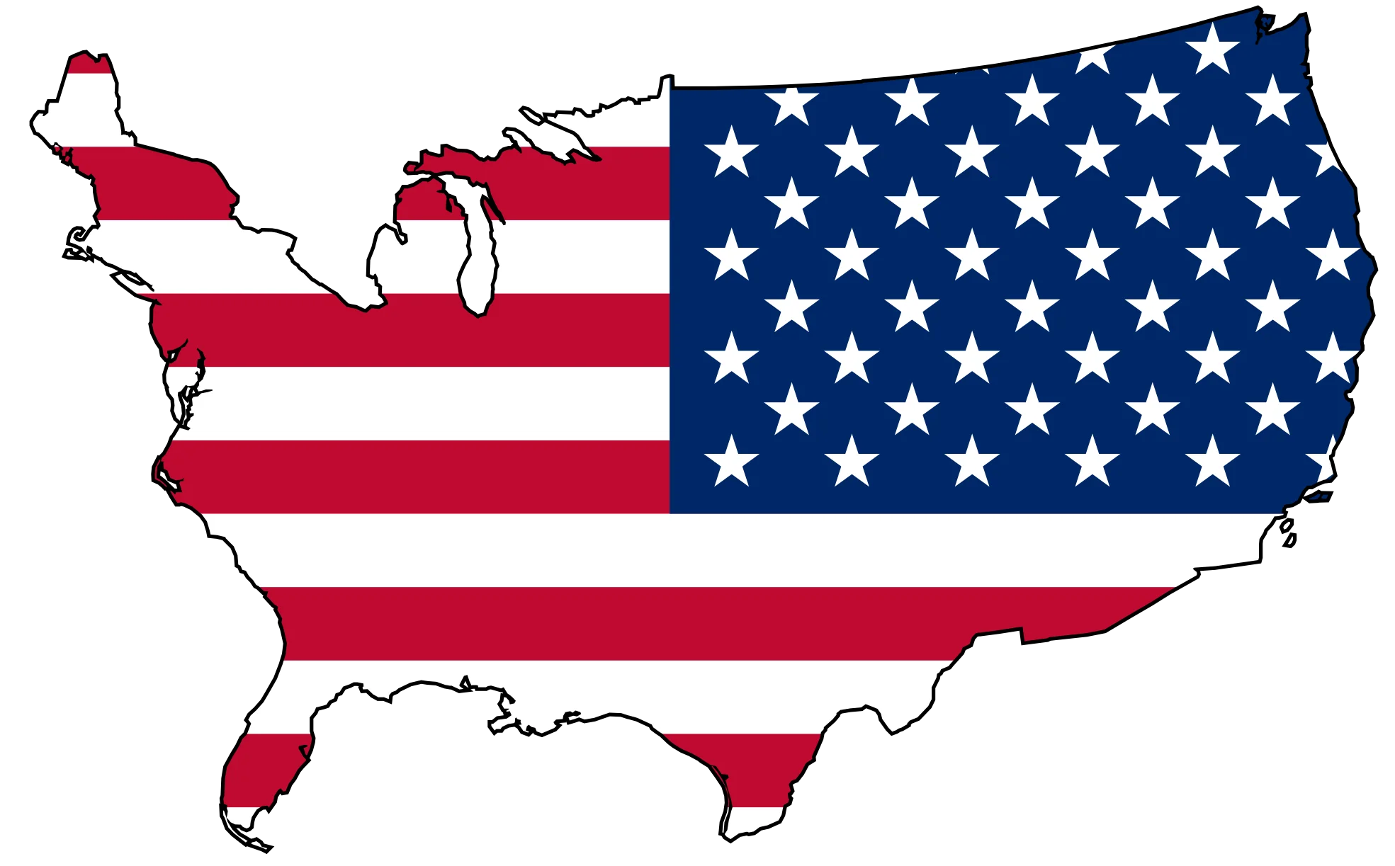 United States of America National Flag Outline Patriotic Clipart Design