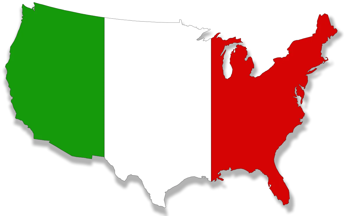 United States Territorial Expansion Clipart Map with Green and Red Regions