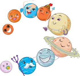 Whimsical Cartoon Solar System Planets Adorable Clipart Collection