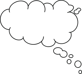 Whimsical Hand-Drawn Comic Thought Bubble Clipart with Delicate Bubbles