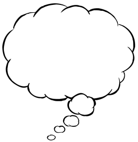 Whimsical Hand-Drawn Thought Bubble Clipart with Cloudy Contours and Connecting Nodes