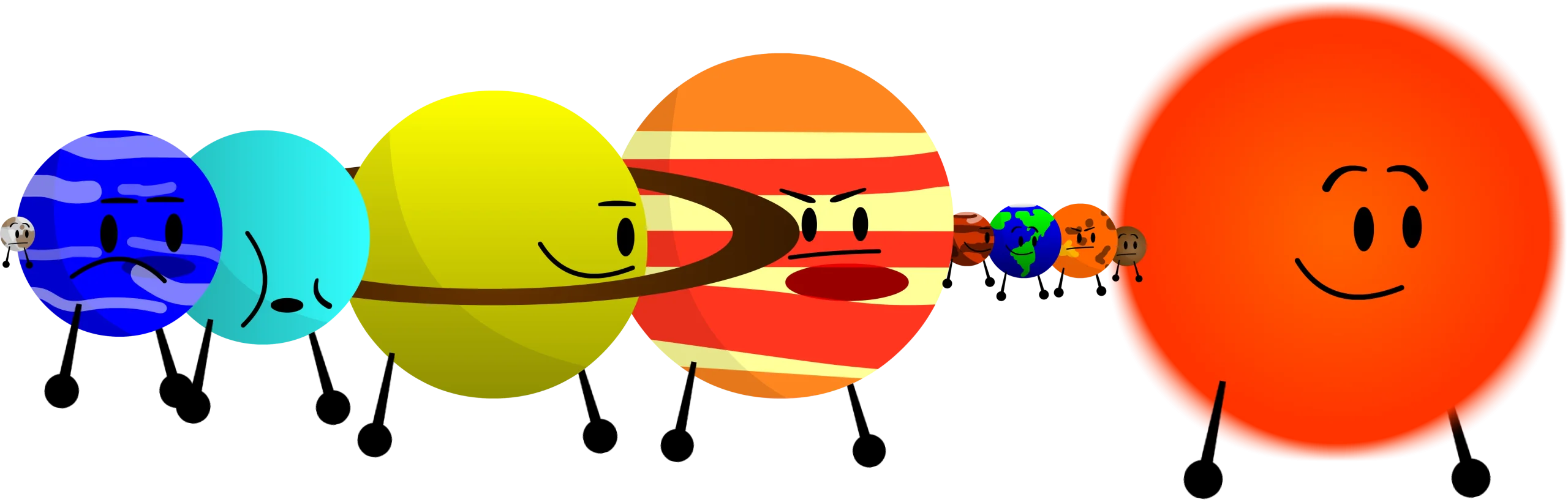 Whimsical Planetary Family: A Cute and Playful Solar System Clipart Adventure