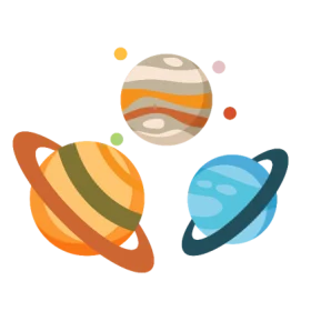 Whimsical Solar System Journey: Playful Planets Clipart Illustration