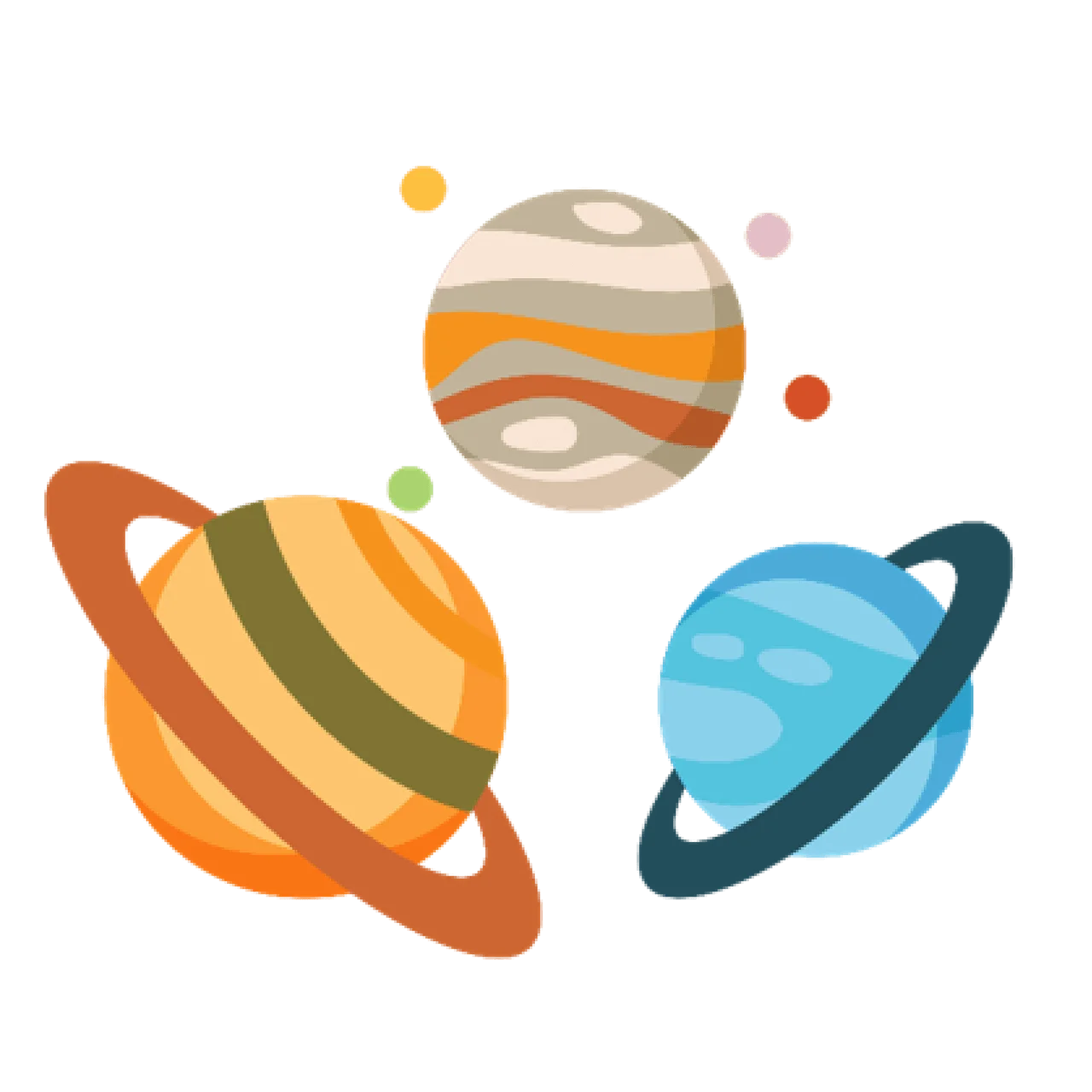 Whimsical Solar System Journey: Playful Planets Clipart Illustration