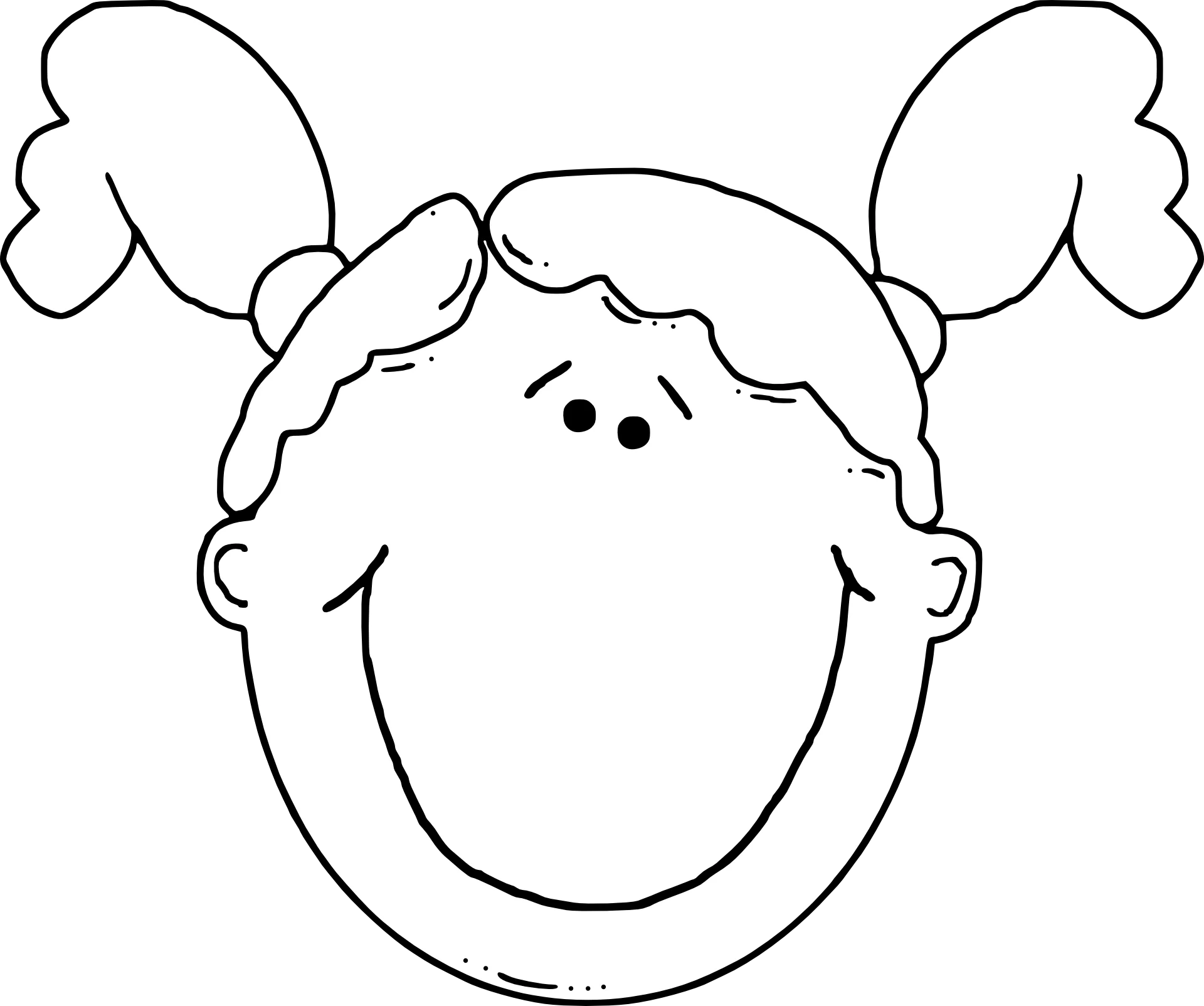 Cheerful Girl with Pigtails Clipart: A Simple and Adorable Cartoon Sketch