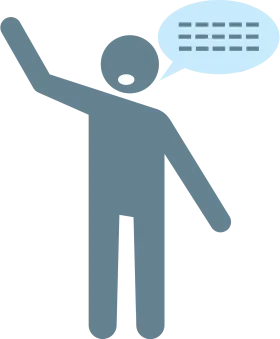 Abstract Minimalist Human Figure Announcing Information Clipart Symbol