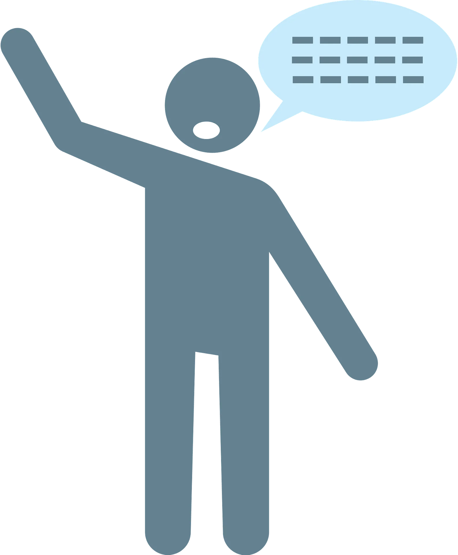 Abstract Minimalist Human Figure Announcing Information Clipart Symbol