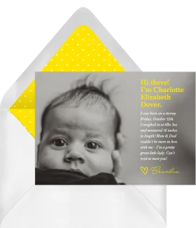Adorable Newborn Baby Announcement Clipart Design with Soft Yellow Accents
