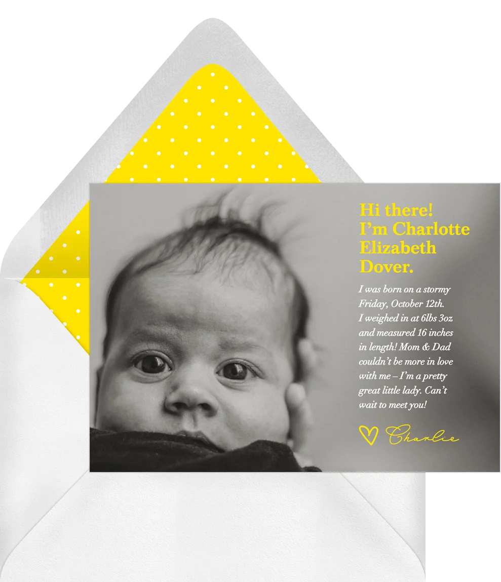 Adorable Newborn Baby Announcement Clipart Design with Soft Yellow Accents