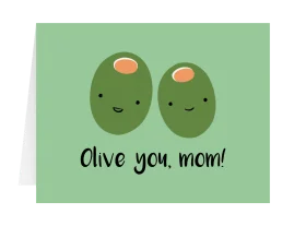 Adorable Olive You, Mom! Heartwarming Mother's Day Clipart Greeting