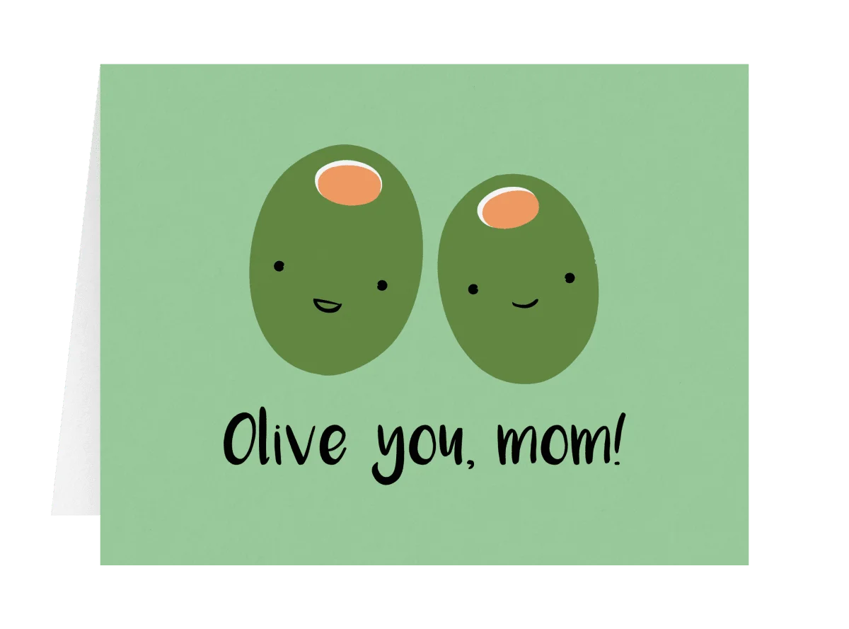 Adorable Olive You, Mom! Heartwarming Mother's Day Clipart Greeting