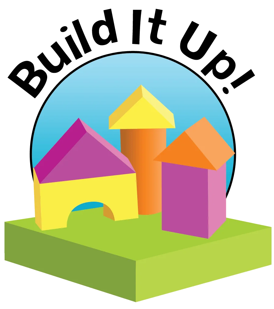 Build It Up! Colorful Geometric Shapes Architectural Blocks Clipart Design