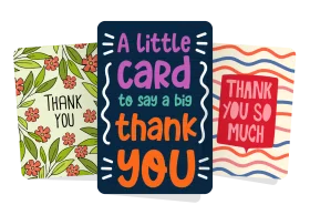 Charming Gratitude Collection: Three Delightful Thank You Clipart Designs for Heartfelt Appreciation