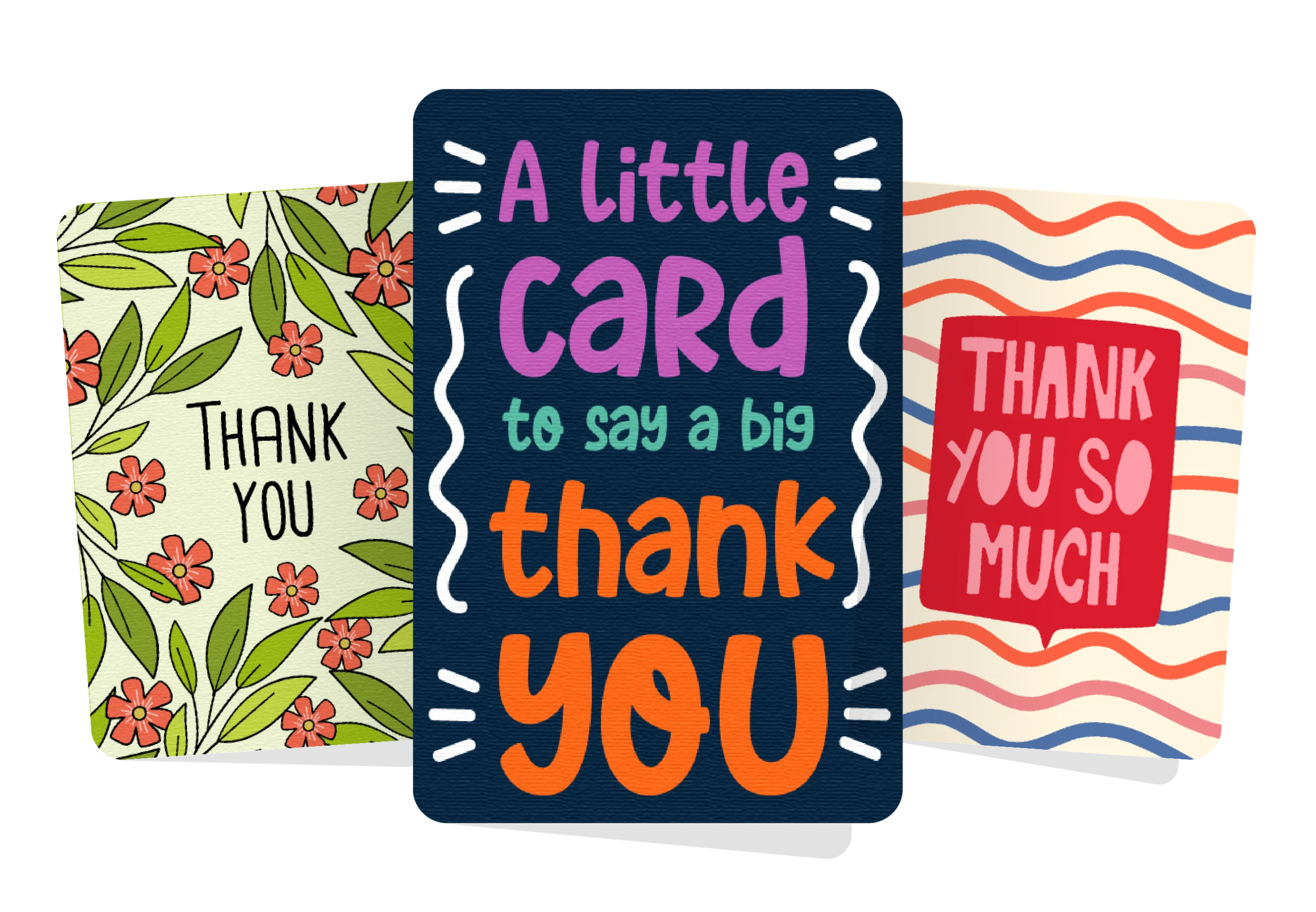 Charming Gratitude Collection: Three Delightful Thank You Clipart Designs for Heartfelt Appreciation