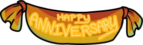 Cheerful Handdrawn Happy Anniversary Banner Clipart Design Celebration
