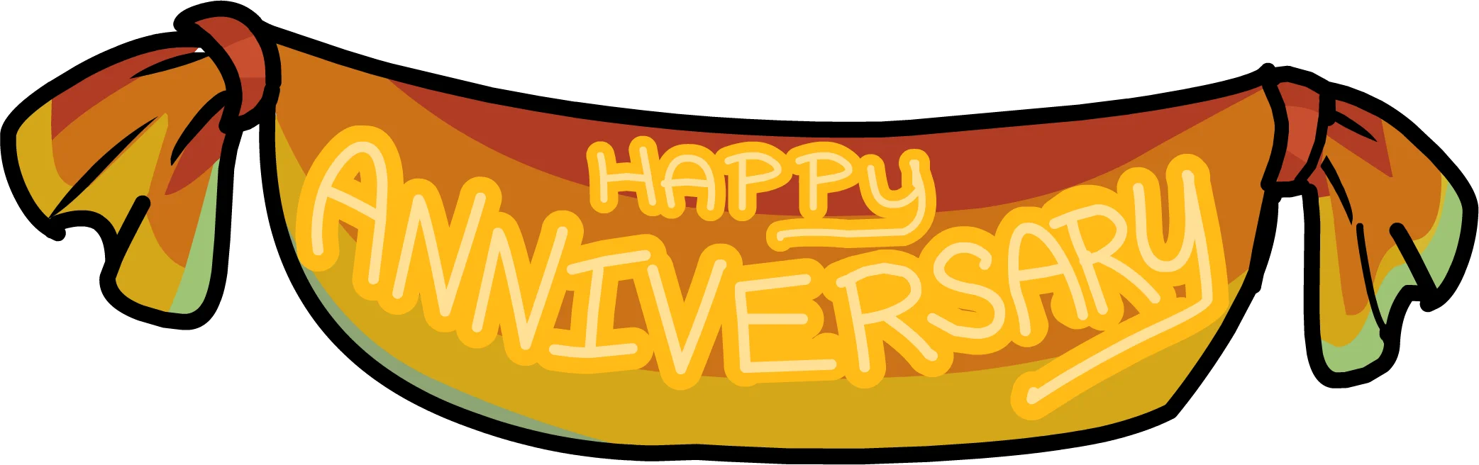 Cheerful Handdrawn Happy Anniversary Banner Clipart Design Celebration