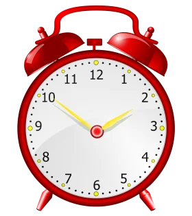 Classic Red Vintage Alarm Clock Clipart with Retro Twin Bell Design