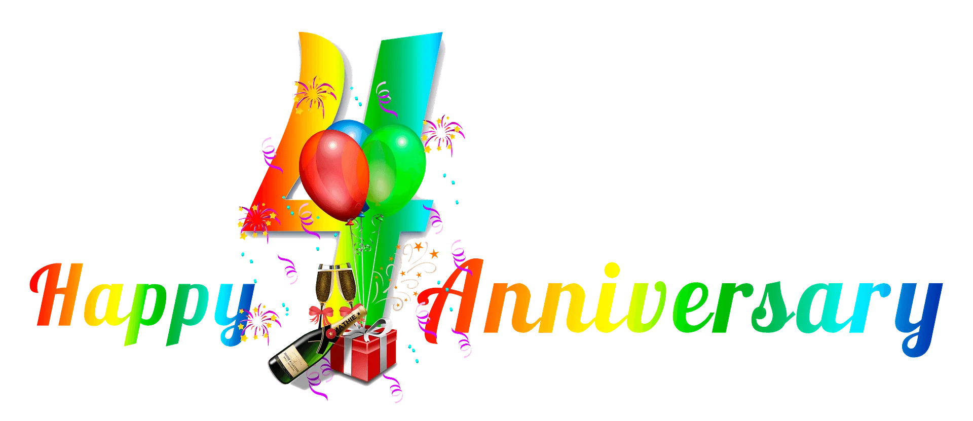 Colorful and Joyous Happy Anniversary Celebration Clipart Design
