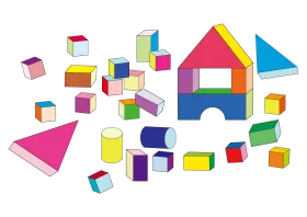 Colorful Geometric Building Blocks Clipart Collection for Creative Play