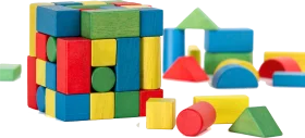 Colorful Geometric Building Blocks Clipart: Creative Play and Learning Set