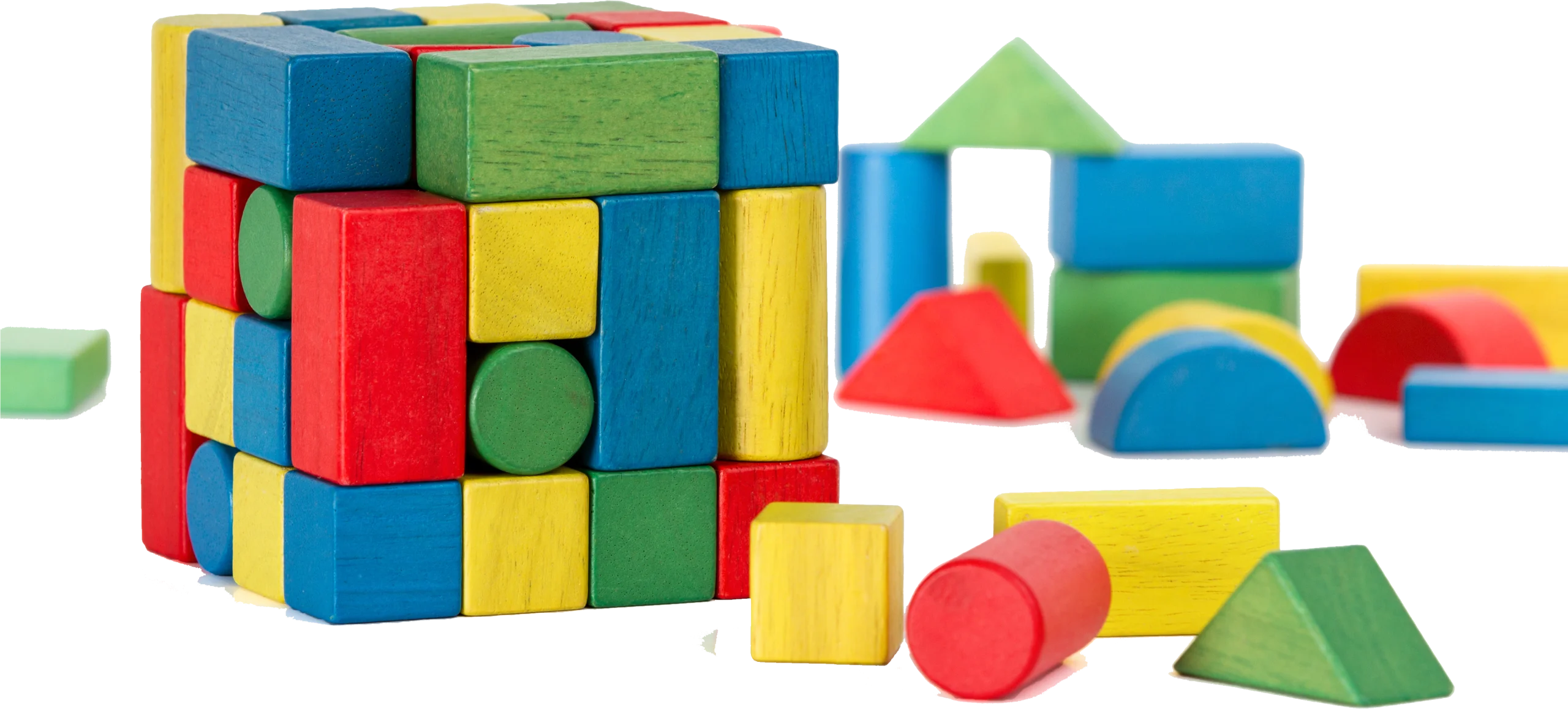 Colorful Geometric Building Blocks Clipart: Creative Play and Learning Set